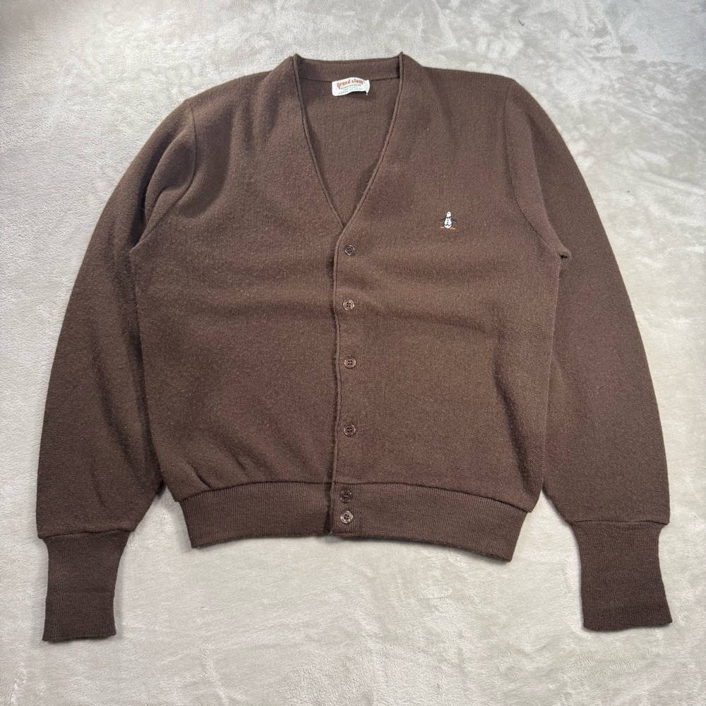Vintage Munsingwear Grand Slam Cardigan Sweater Men's Sz L USA Made with Penguin
